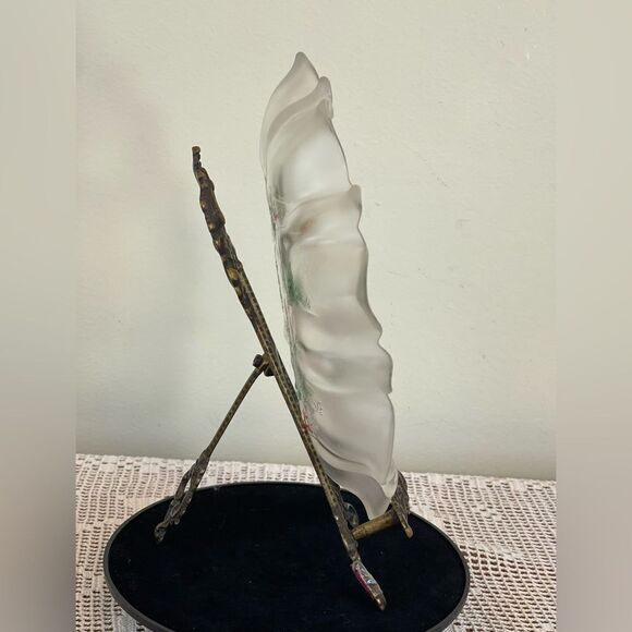 MIKASA Christmas glass candy plate || Christmas Story Frosted Bon Bon Dish || - Picture 3 of 9